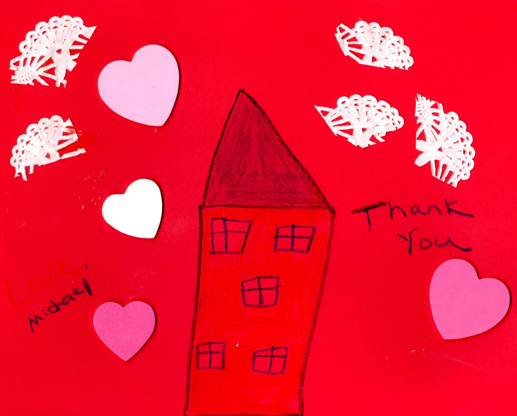 Valentines artwork done by a child