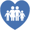 family in a heart icon